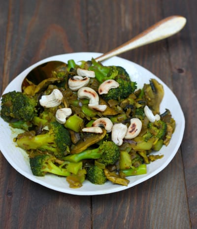 brócoli con setas hindú al wok