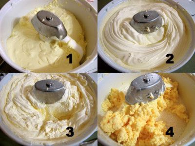 ghee a partir de mantequilla.jpg 4 pasos del proceso para hacer ghee, desde leche pasando por nata